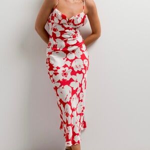 CLP Floral print lingerie summer red dress (Not available yet)
